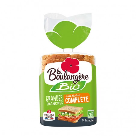 LA BOULANGERE Pain de mie complet grandes tranches Bio 500g